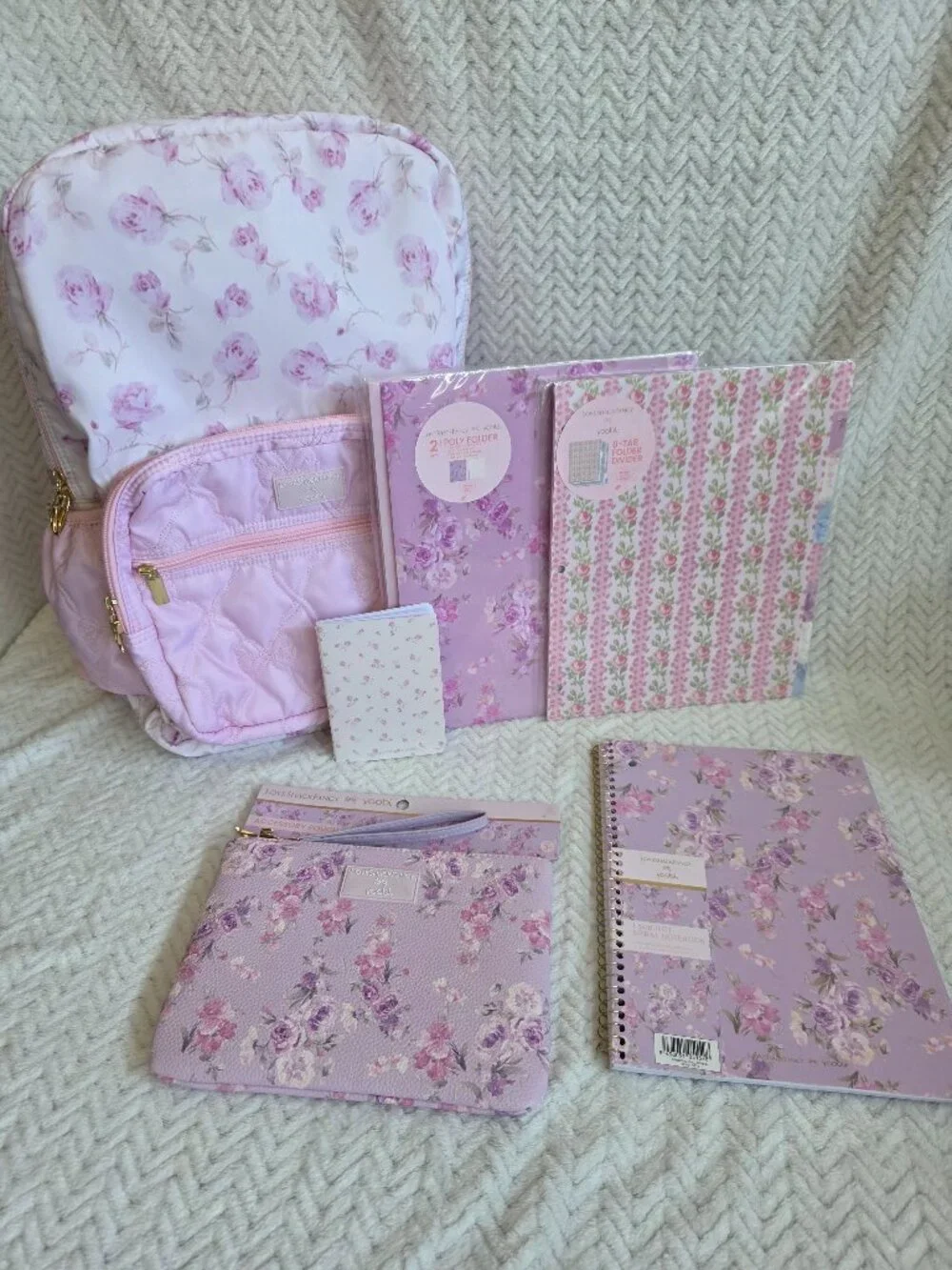 LoveShackFancy Target Backpack Ribbon Rosa folder pencil case pink hibiscus